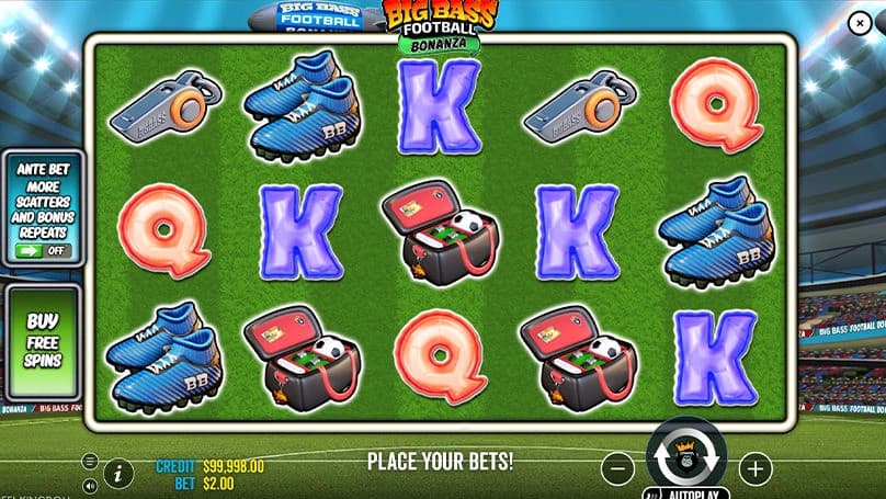 Big Bass Football Bonanza reels mid-spin